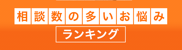 相談数の多いお悩みランキング